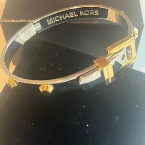 Michael Kors Silver and Gold Buckle Bracelet